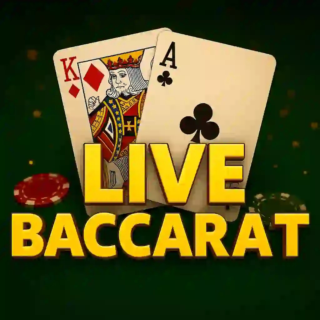 Live Baccarat slot icon by Evolution, available at Rapid Casino